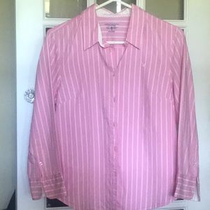 American Eagle pink button down shirt- size 12